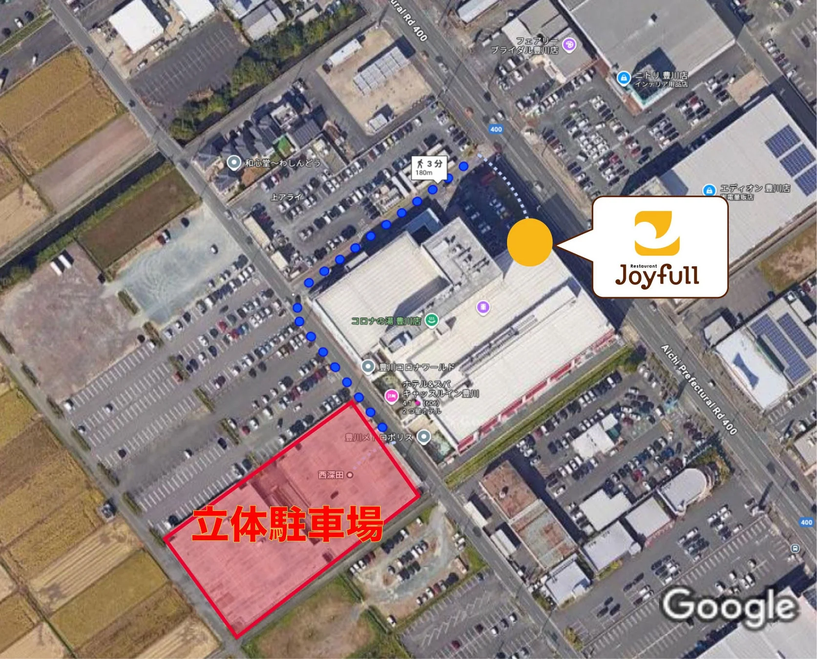 豊川コロナワールド店駐車場マップ