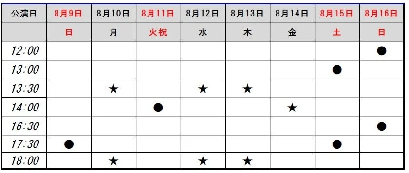公演スケジュール