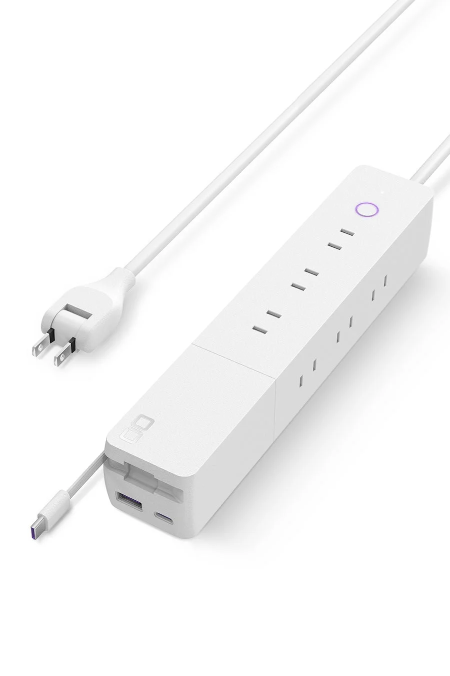 白いデザインのスマートな電源タップ