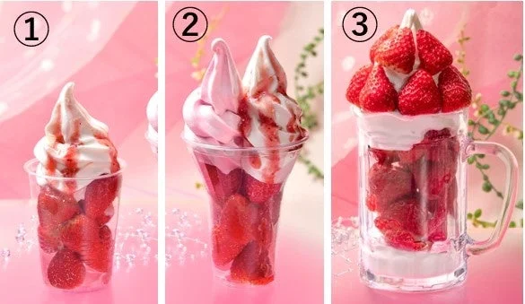 3種類のいちごのデザート