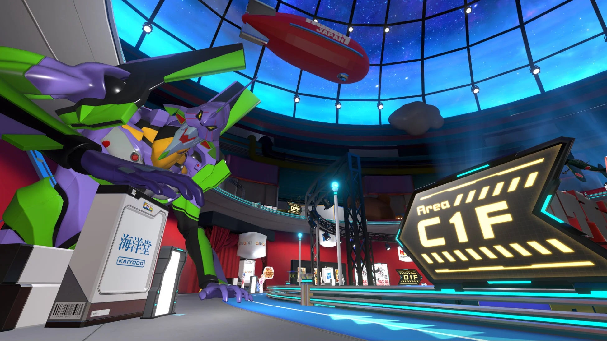 海洋堂ブースのエヴァンゲリオン初号機展示