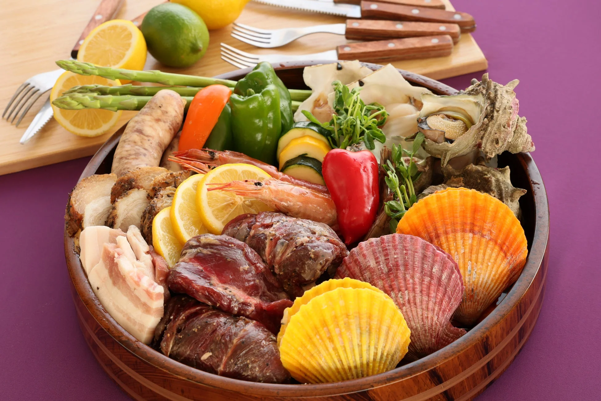 バーベキュー用の新鮮な食材