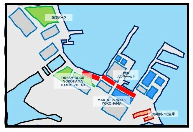 横浜の港湾エリアを示す地図