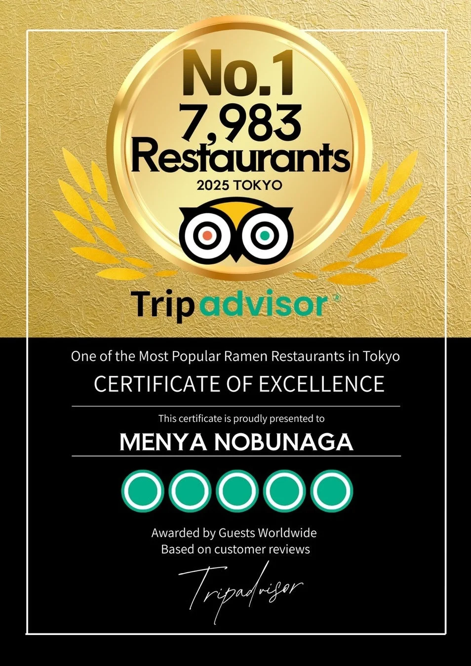 TripAdvisor 2025 TOKYO 1位