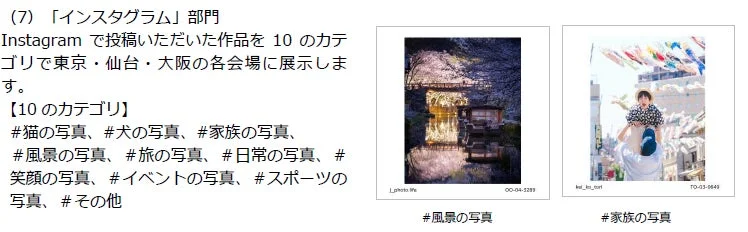 インスタグラム部門の作例