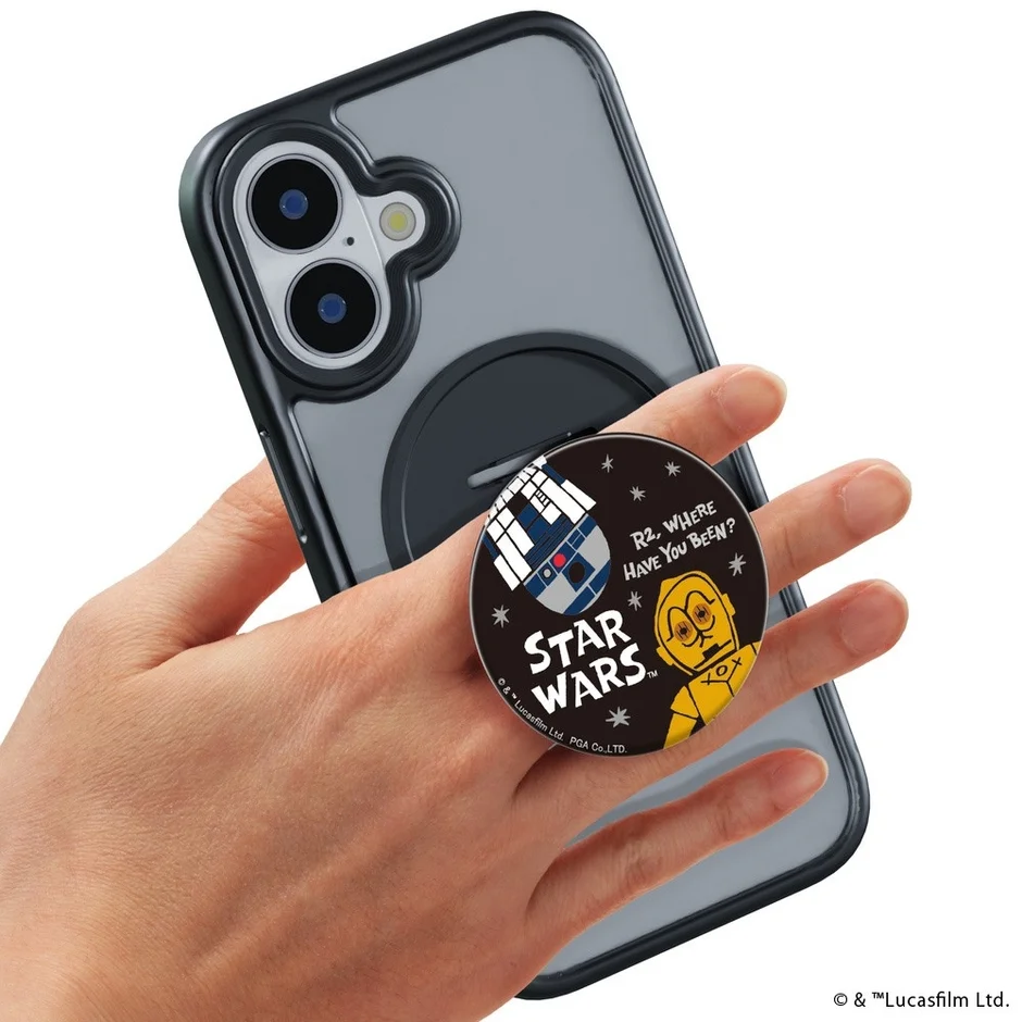スター・ウォーズのスマホグリップ使用イメージ