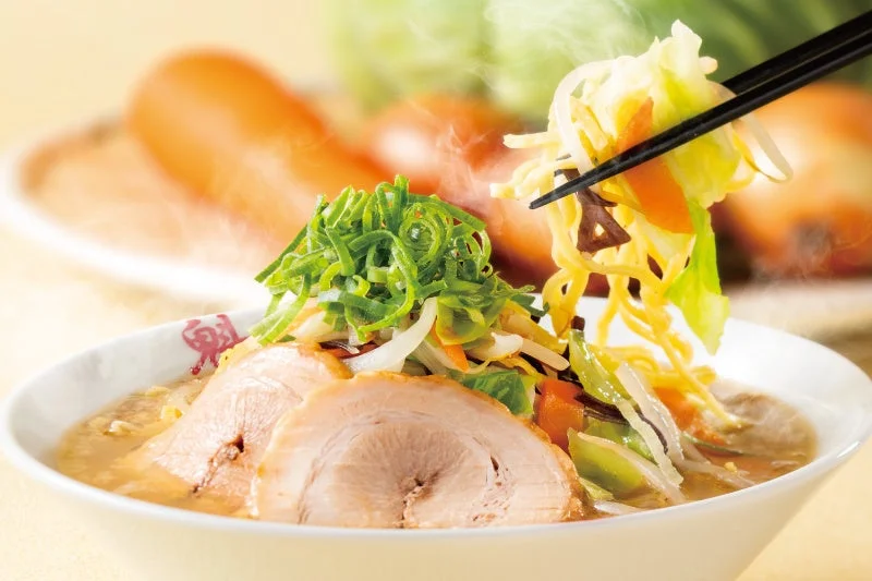 野菜たっぷりタンメンのクローズアップ