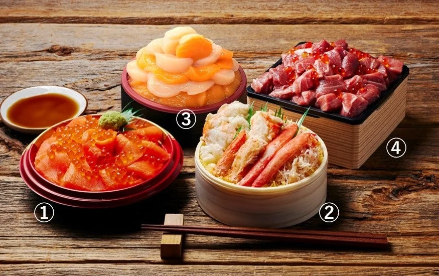 豪華な海鮮丼の盛り合わせ
