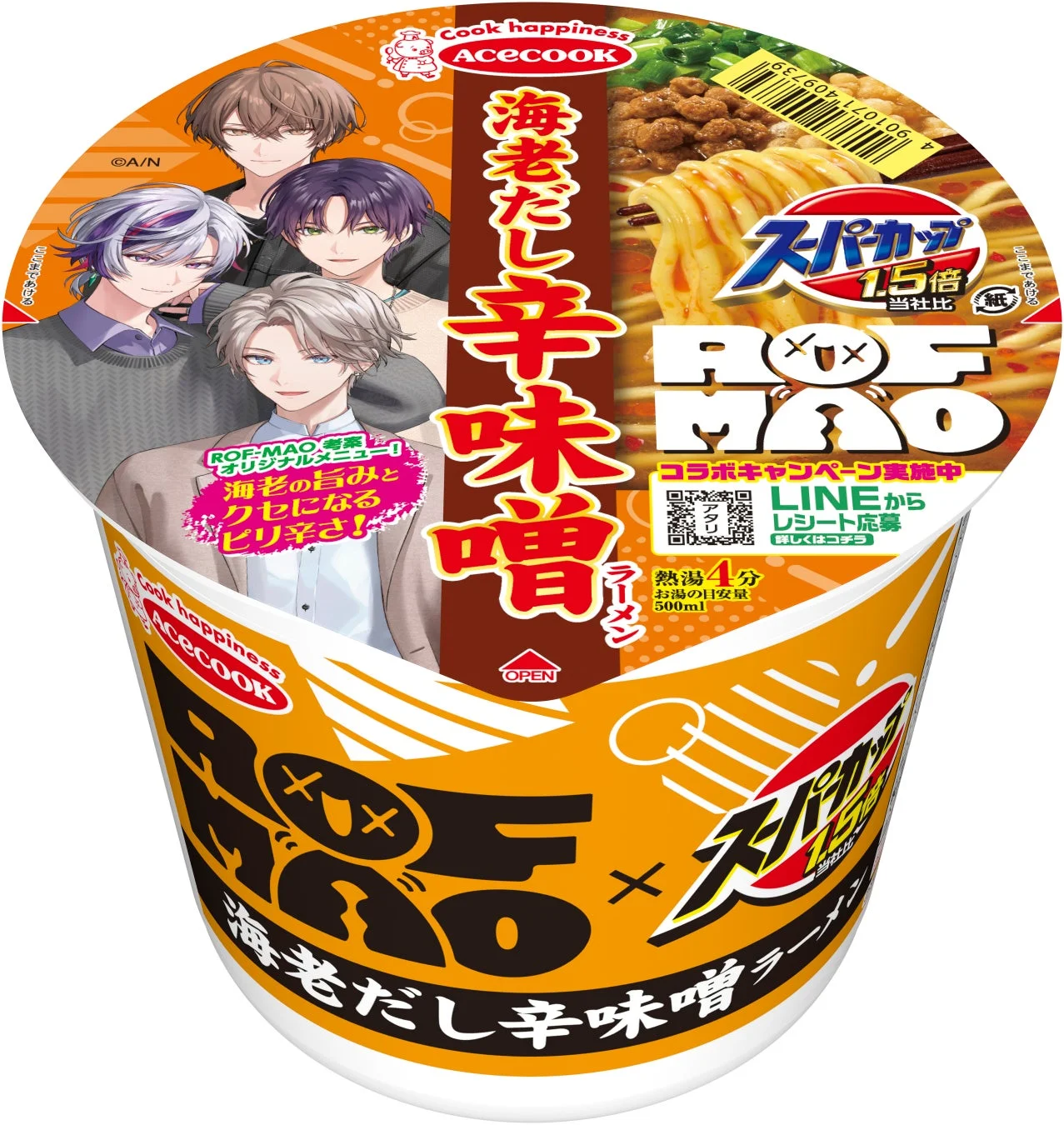 エースコック スーパーカップ1.5倍 ROF-MAO 海老だし辛味噌ラーメン