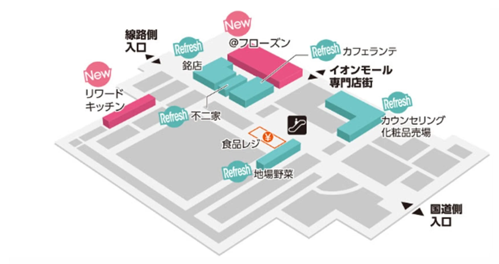 イオンスタイル水戸内原のフロアマップ