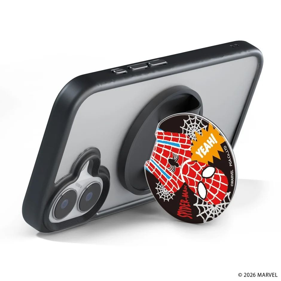 スパイダーマンのスマホグリップスタンドイメージ