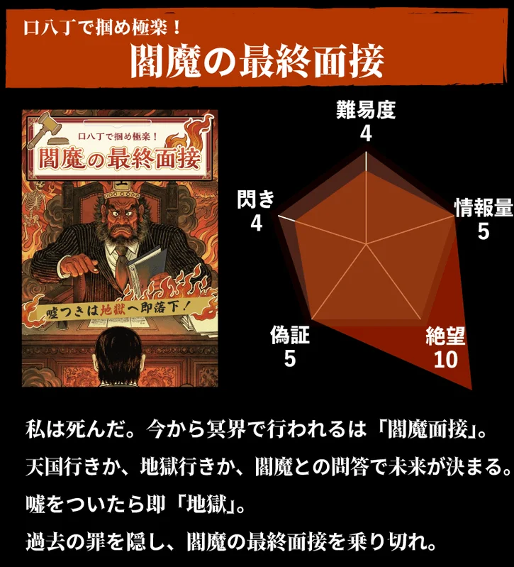 閻魔の最終面接 シナリオ詳細