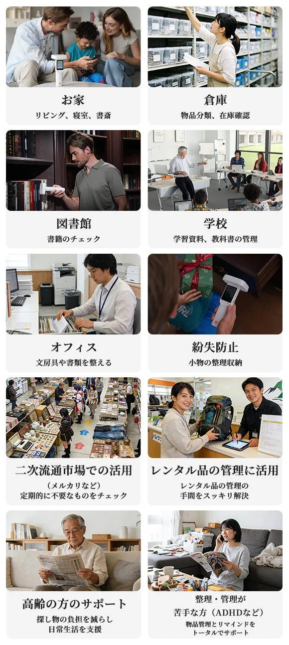 物品管理デバイスの多岐にわたる利用シーン