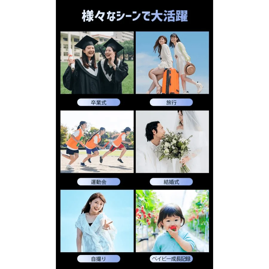 様々なシーンで活躍するビデオカメラのイラスト