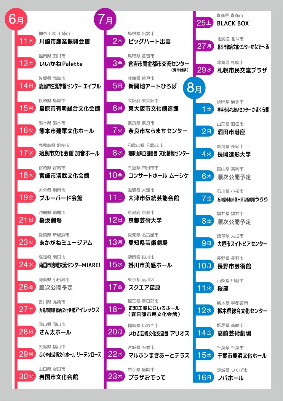 UMEツアー2026 6月、7月、8月の会場と日程
