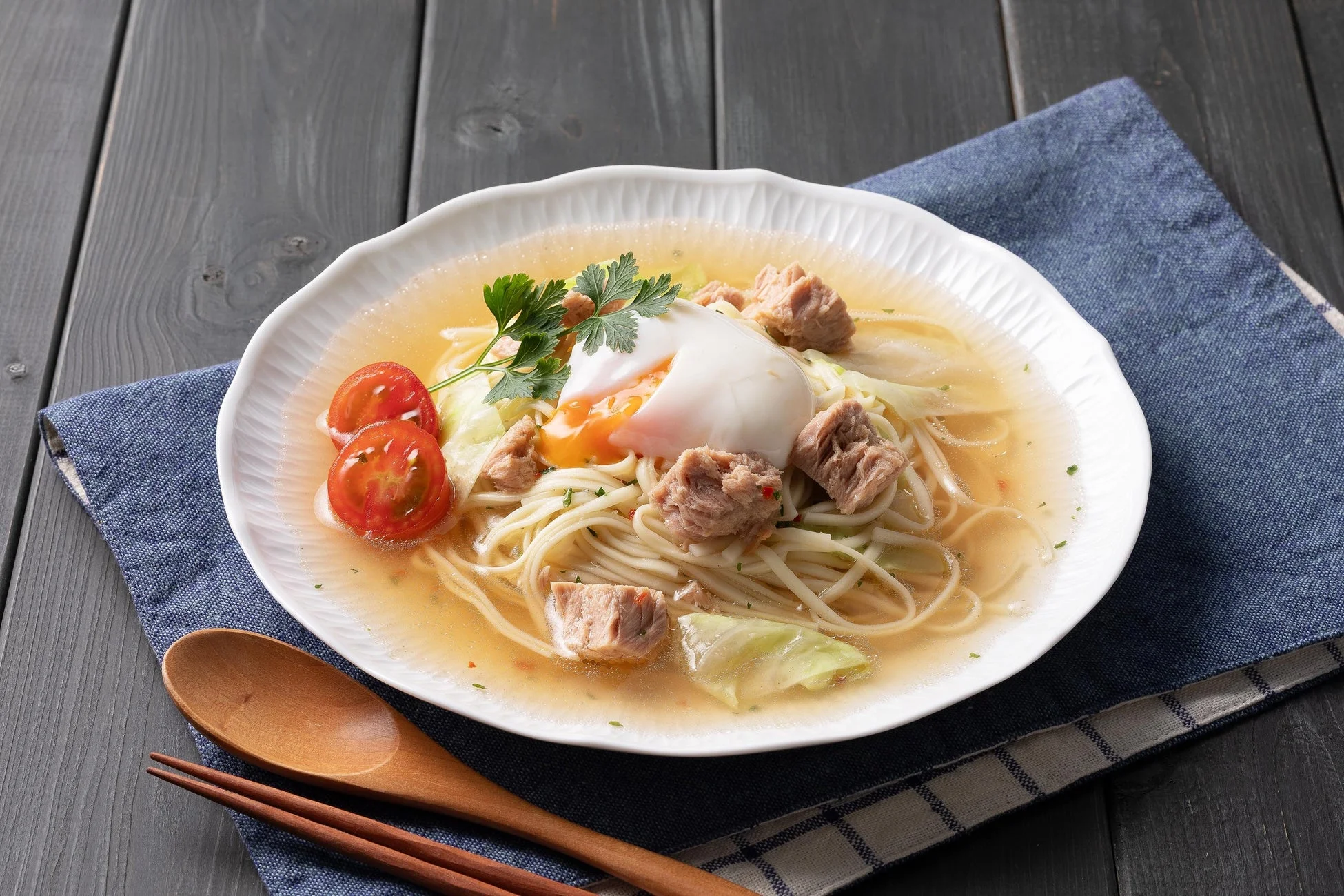 和風ツナキャベツぺペロンonたまの完成例