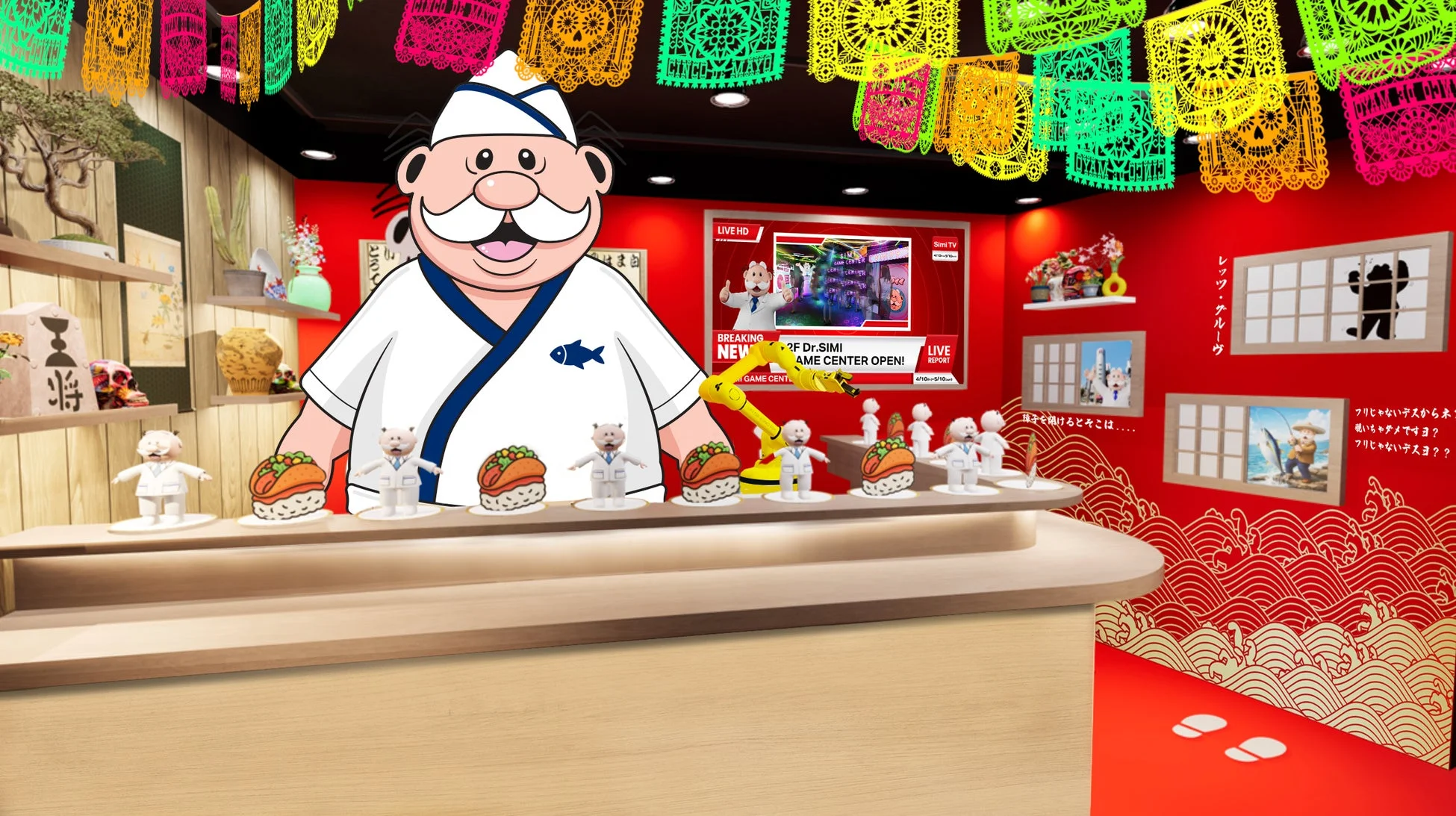 寿司カウンターのDr.Simi