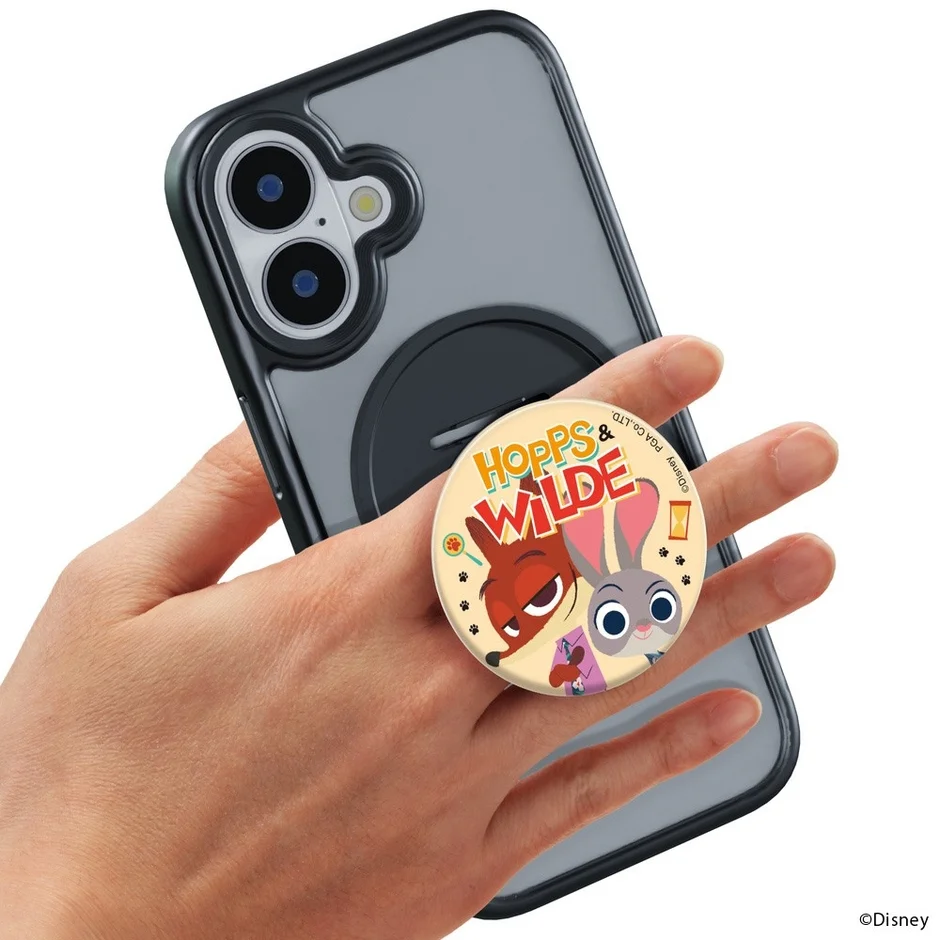 ズートピアのスマホグリップ使用イメージ