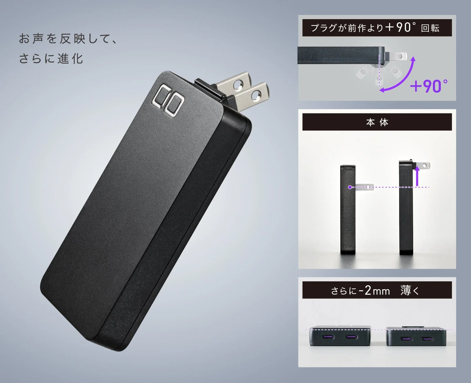 プラグが前作より+90°回転