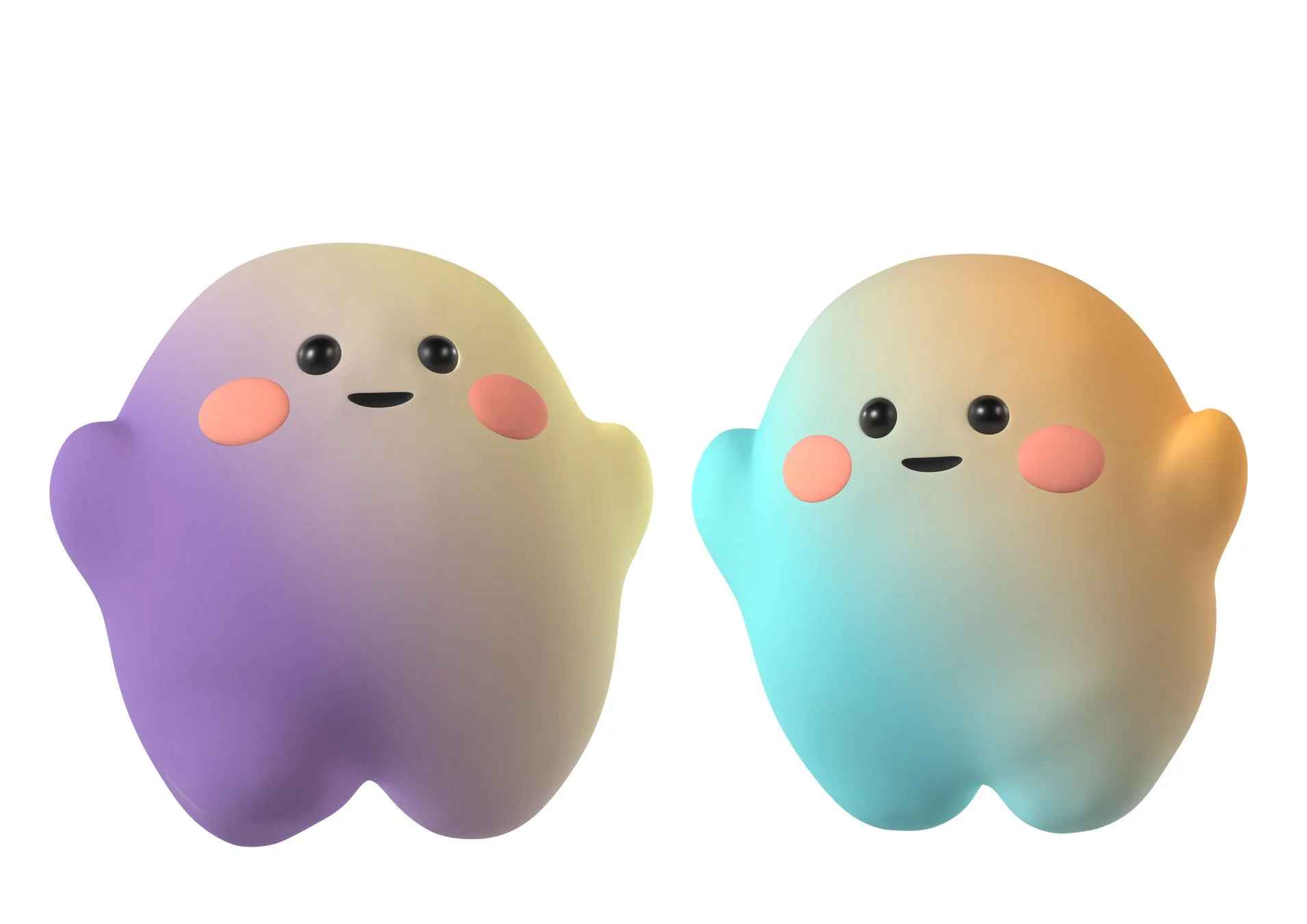 可愛らしいグラデーションカラーのキャラクター