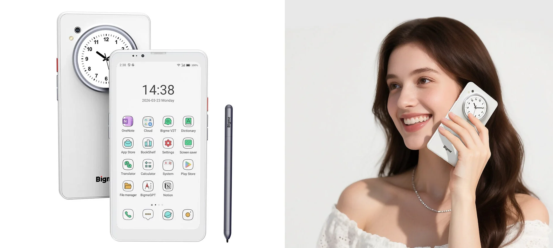Bigmeスマートフォンとスタイラスペン