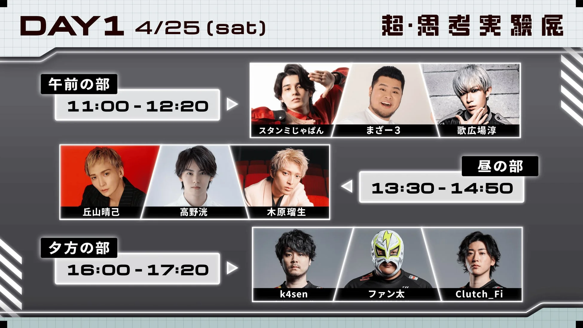 超・思考実験展DAY1スケジュール