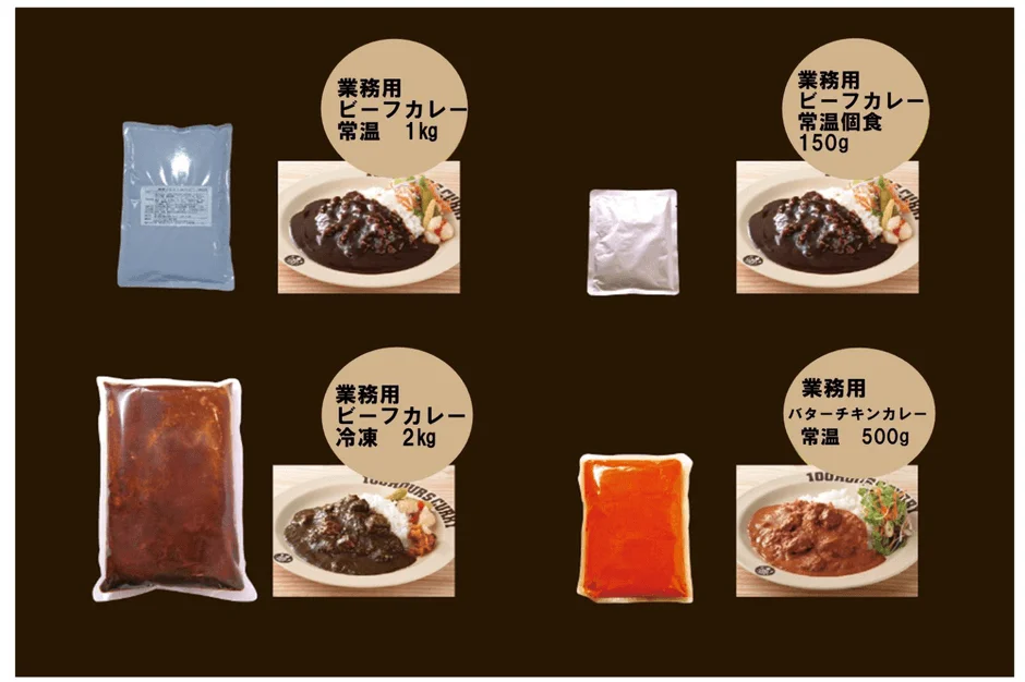 業務用カレー製品のラインナップを示す画像