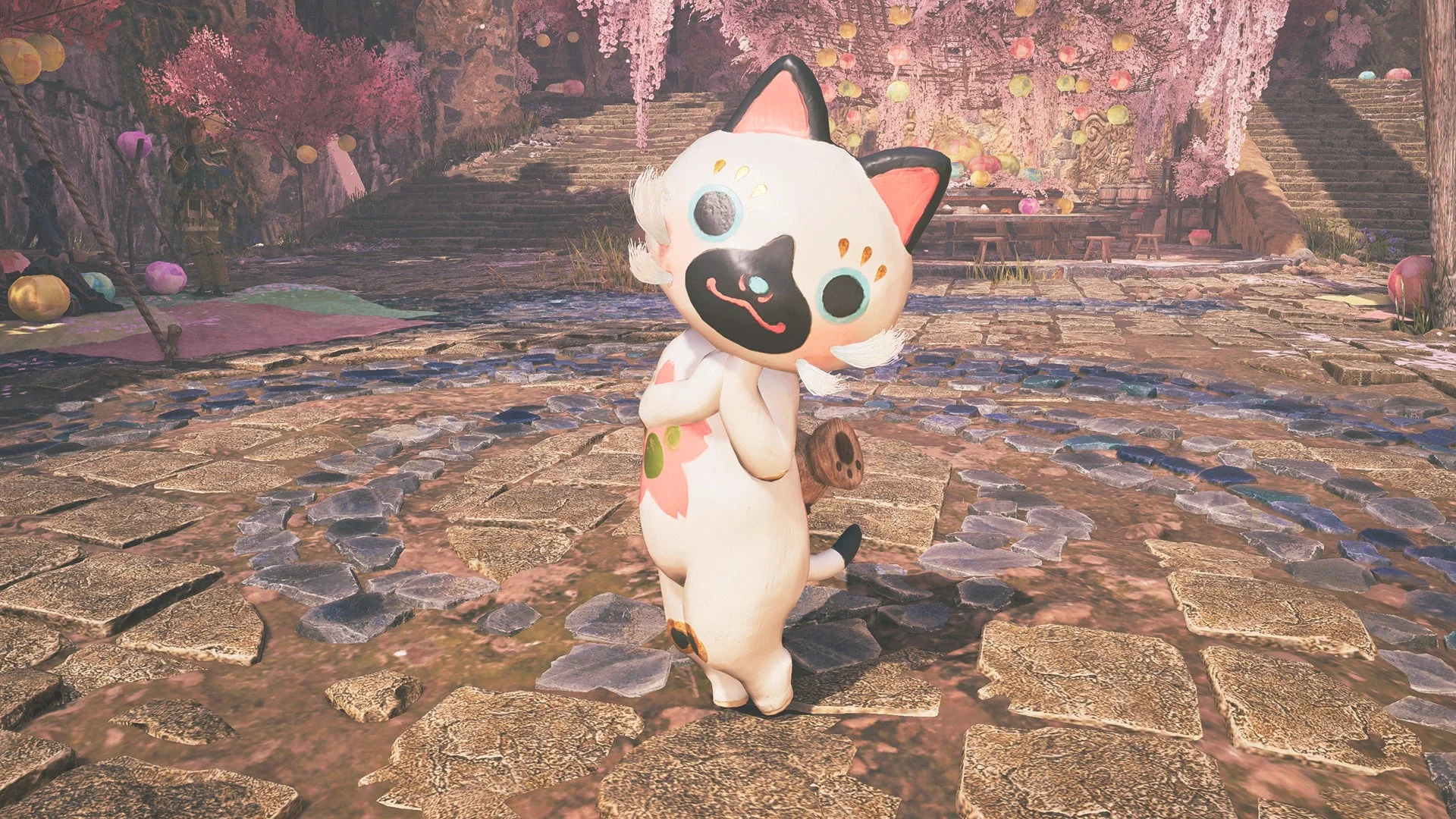 花舞の儀の限定装備を身につけたアイルー