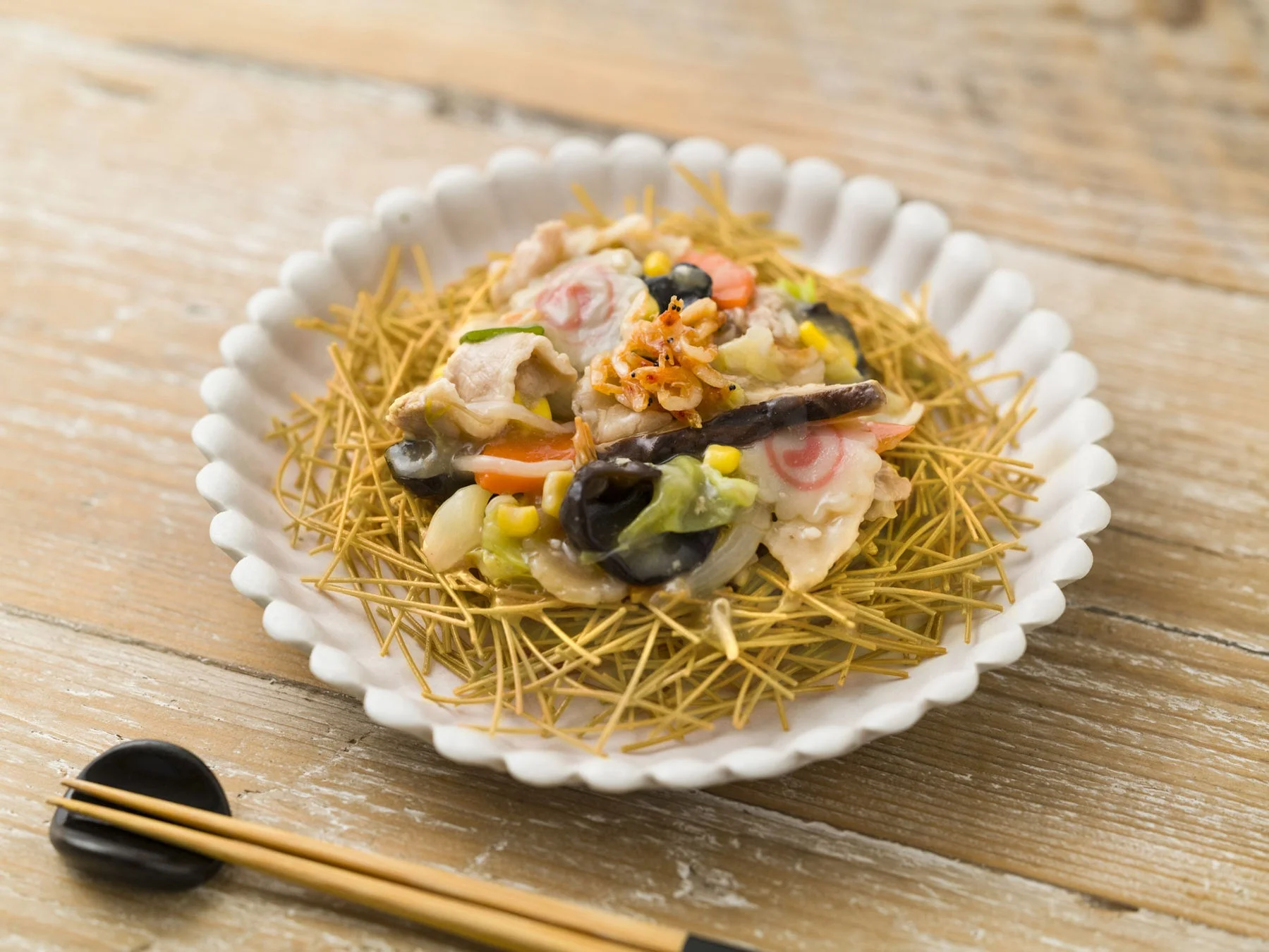 長崎風10種具材の皿うどん