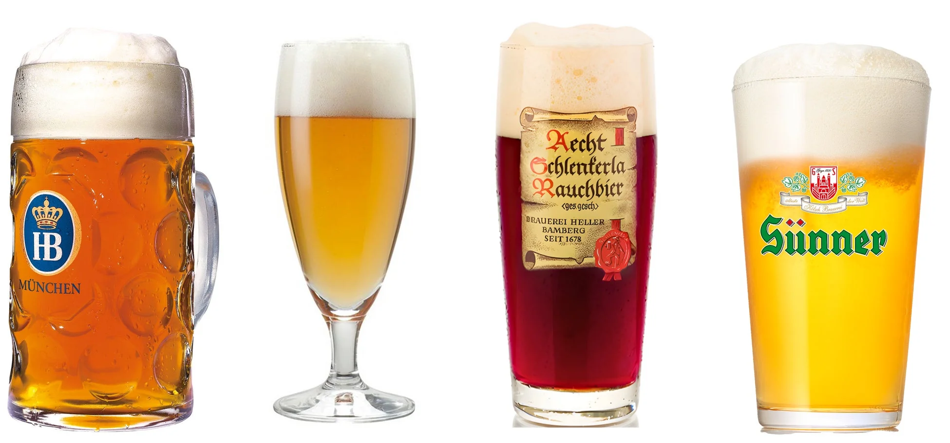 様々な種類のドイツビール