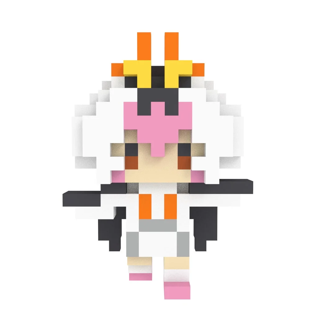 白い髪のキャラクターのピクセルアート