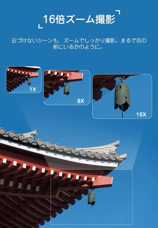 16倍ズーム撮影比較