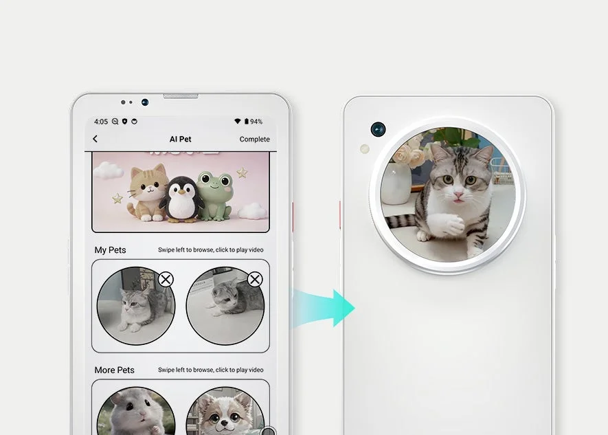 AIペットアプリが動作するスマートフォン