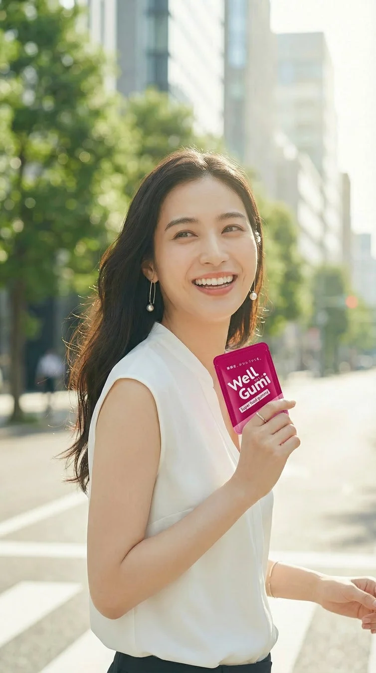 WellGumiを持つ女性