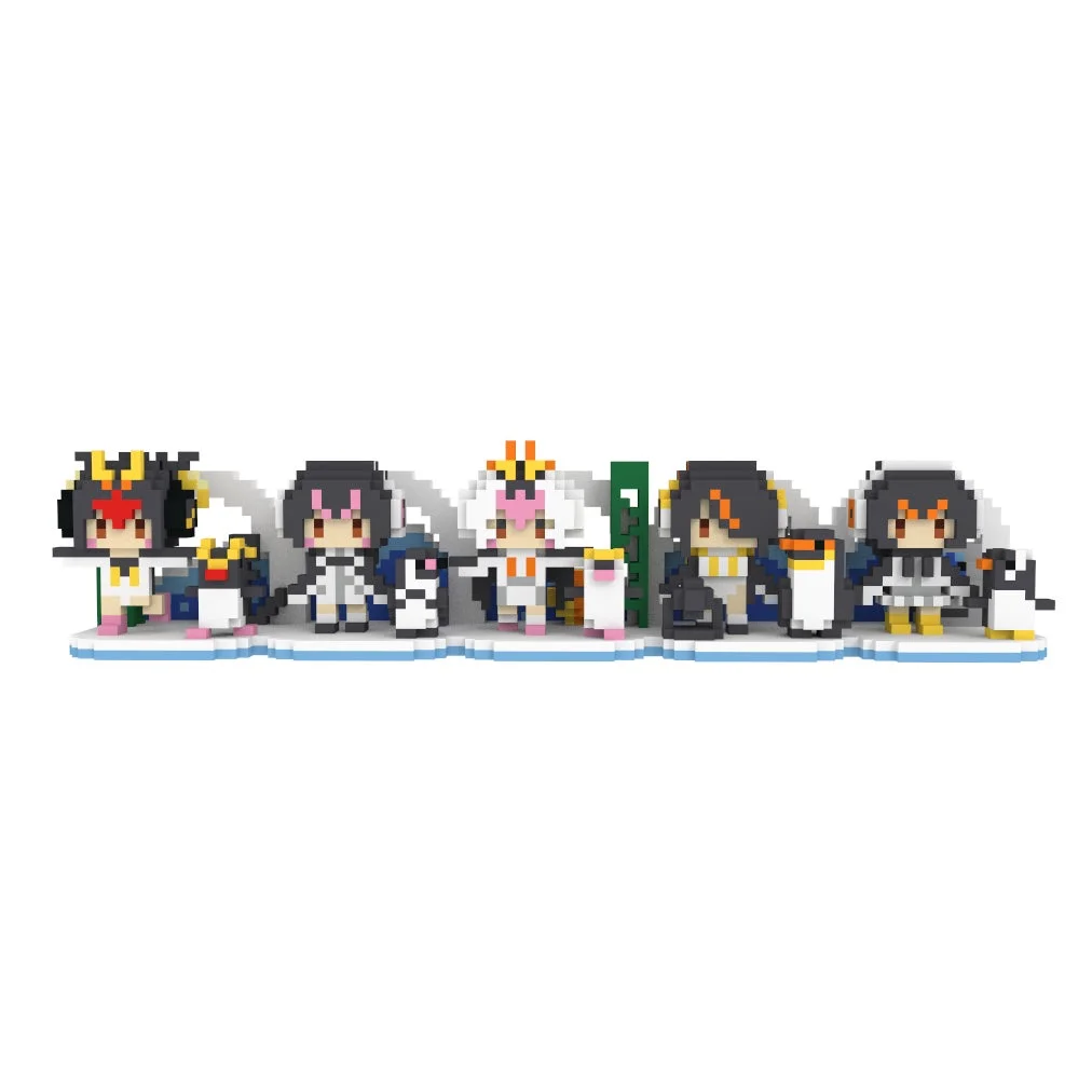 ペンギンフレンズ5種と元の動物のピクセルアート