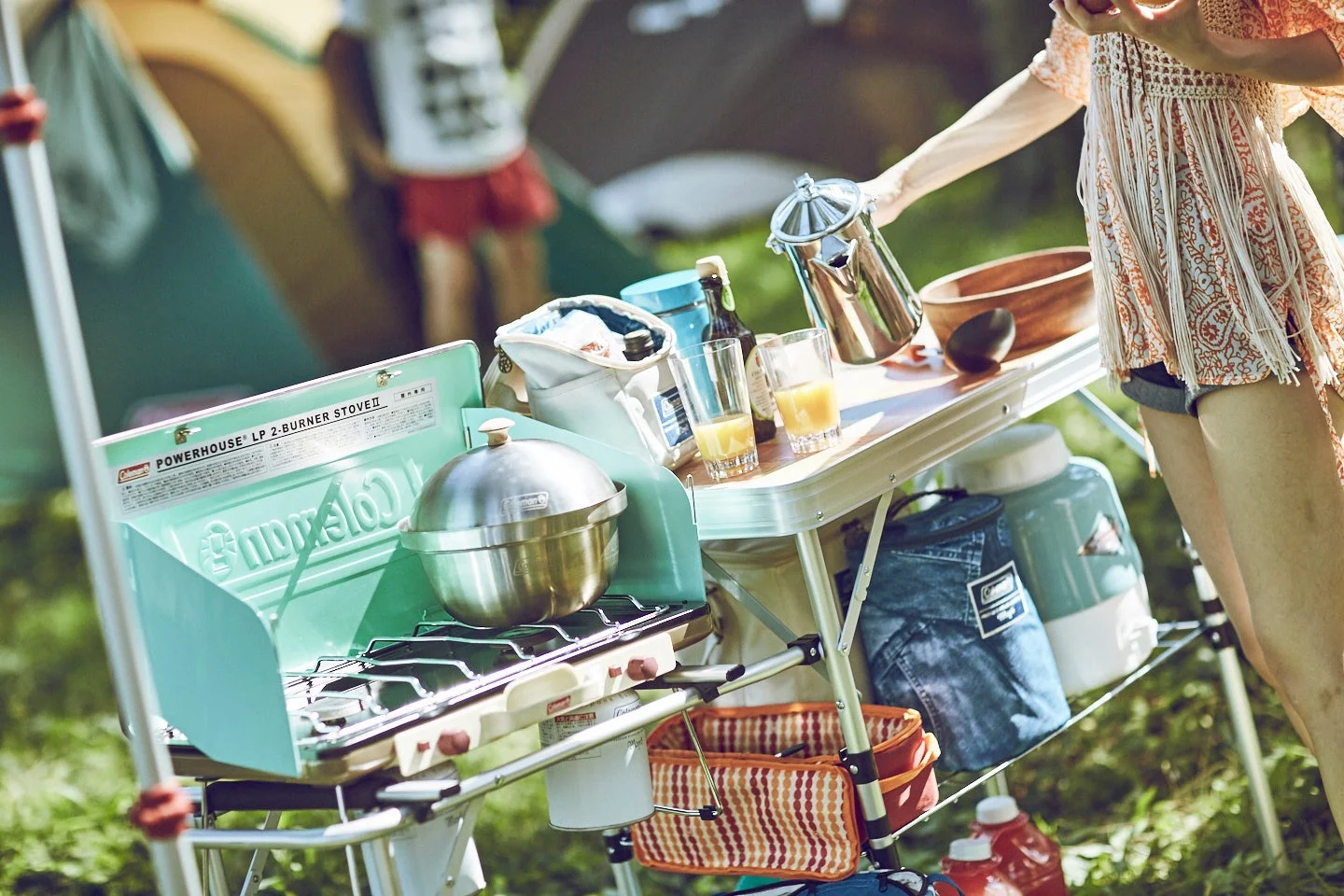 コールマンのツーバーナーストーブ