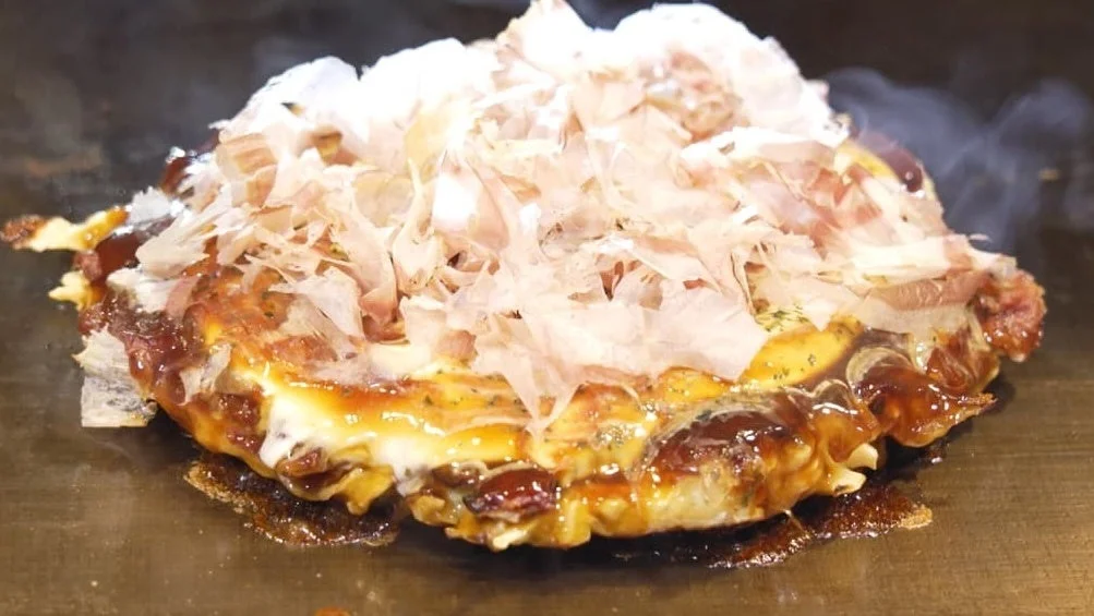 お好み焼きのクローズアップ