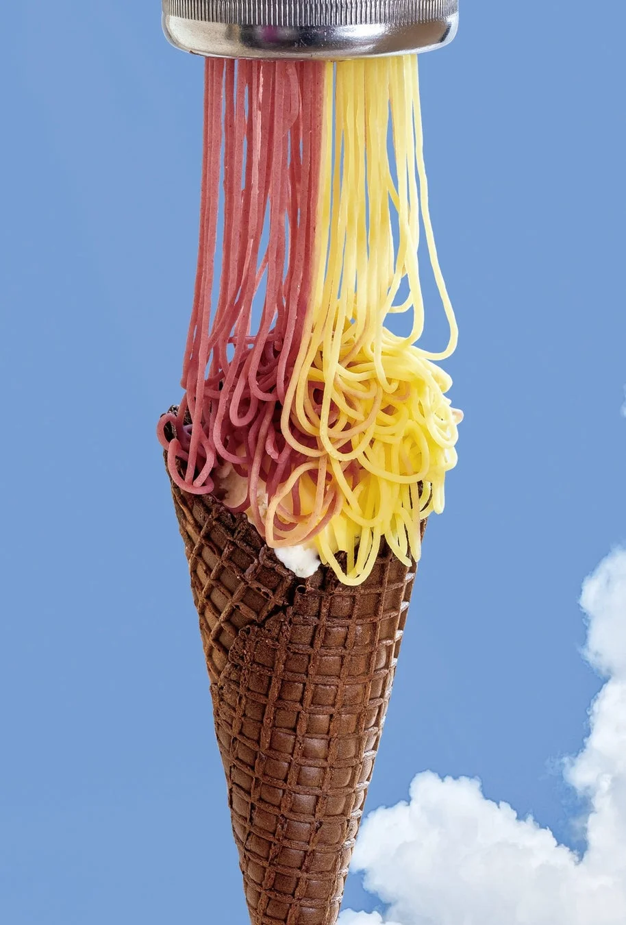 麺状のアイスクリームデザート