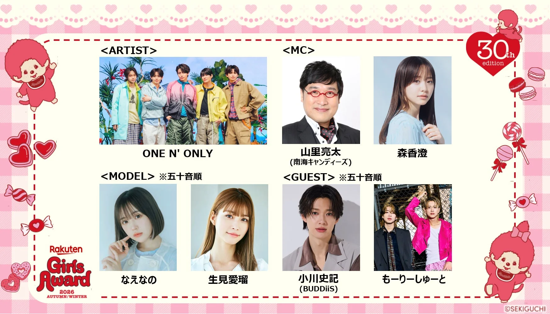 Rakuten Girls Award 2026 AUTUMN/WINTER 出演者情報
