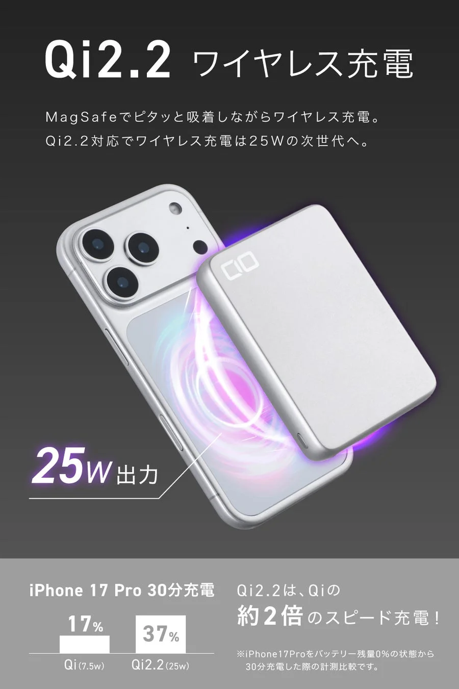 Qi2.2対応ワイヤレス充電