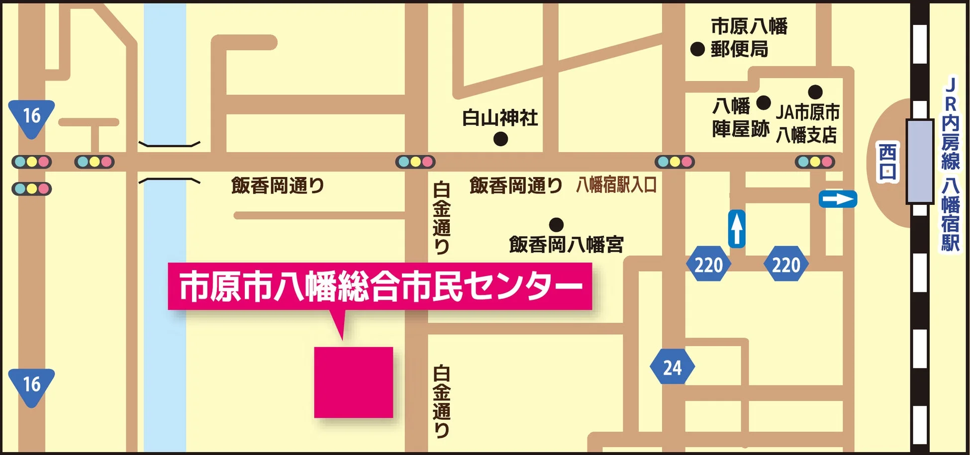 やわたパレット周辺地図