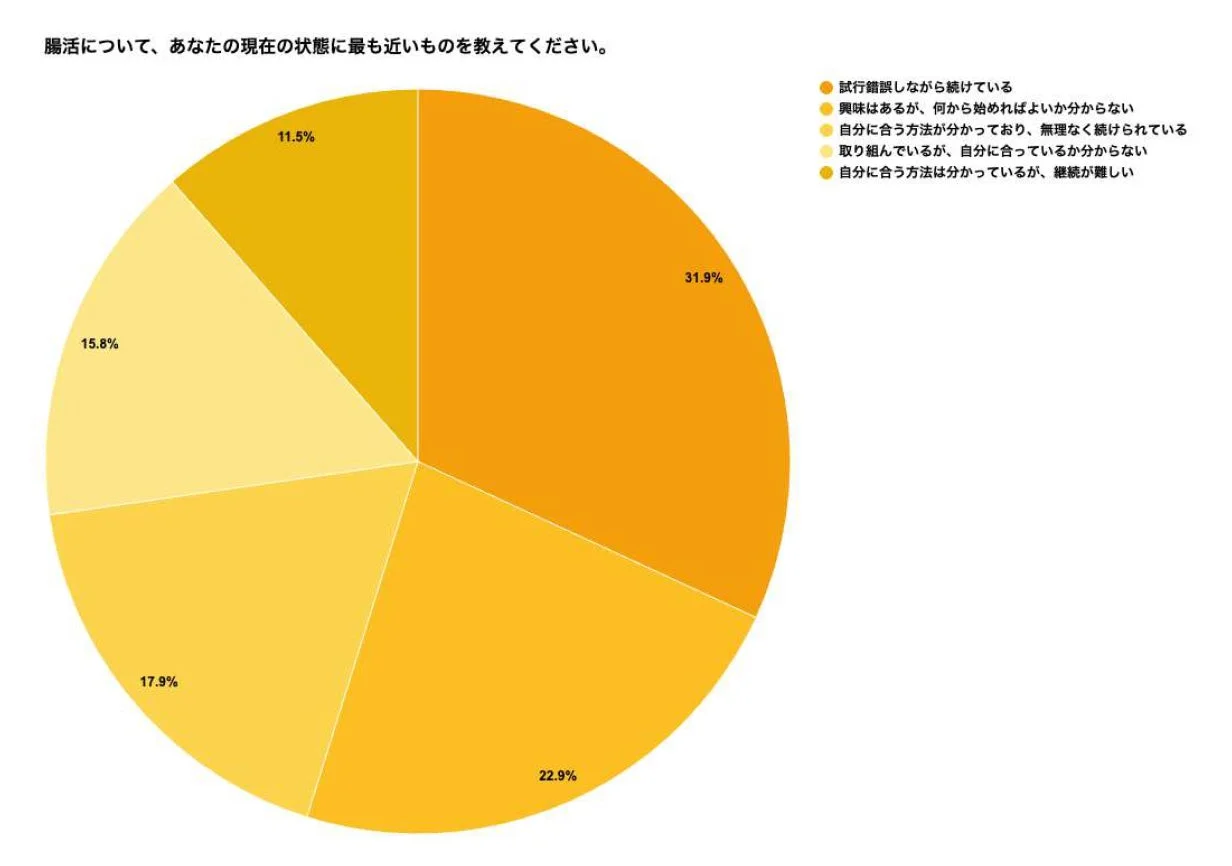 腸活の現在の状態を示す円グラフ