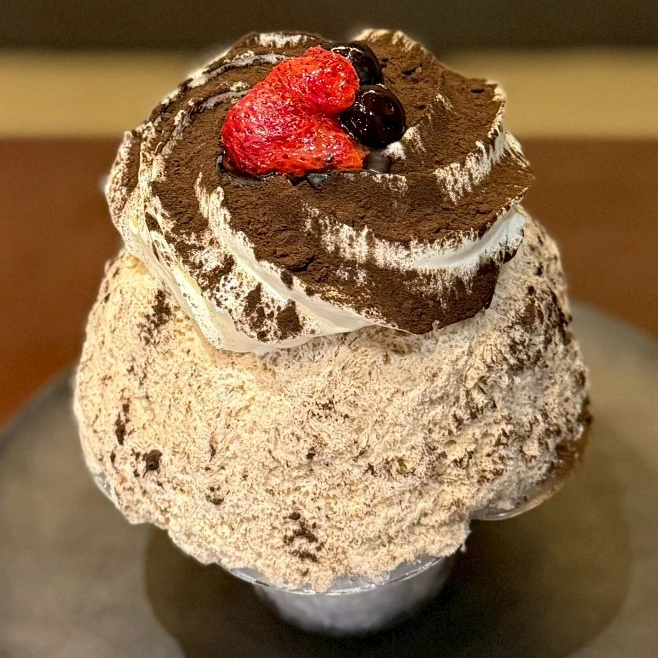 チョコレート風味のかき氷