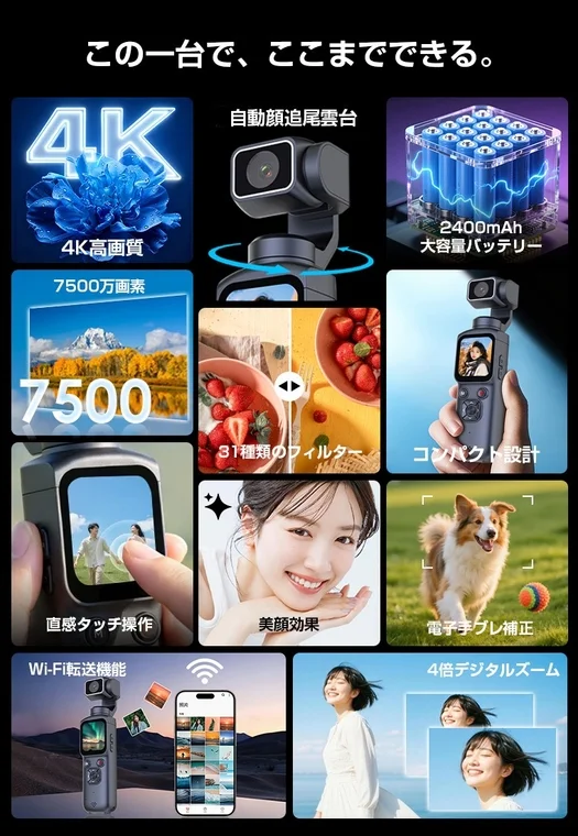 多機能コンパクトジンバルカメラ
