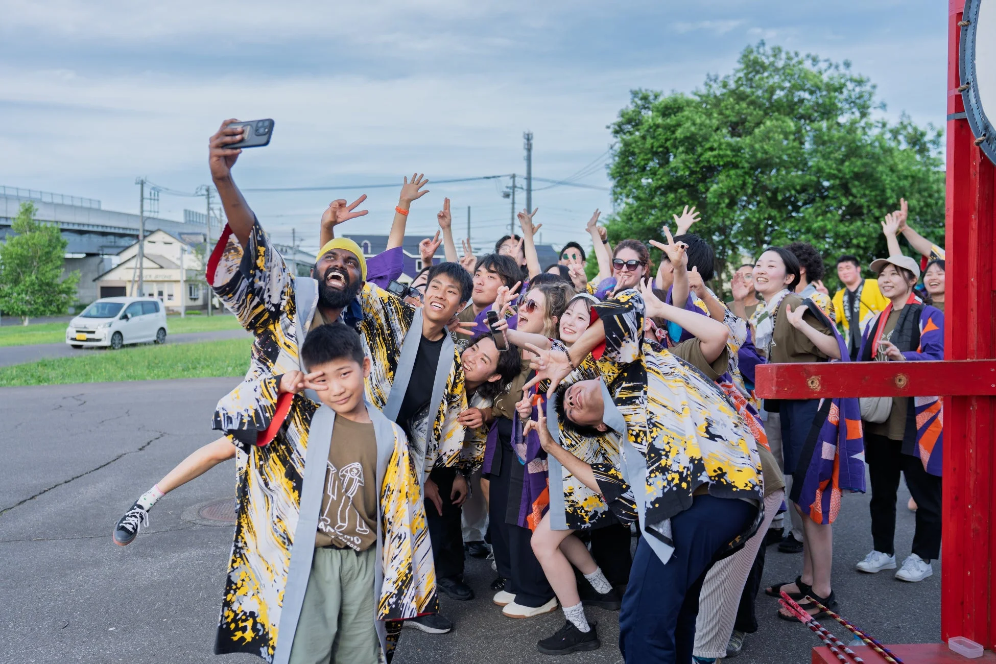 祭りの集合写真