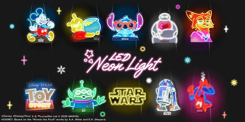 ディズニーキャラクターのLEDネオンライト