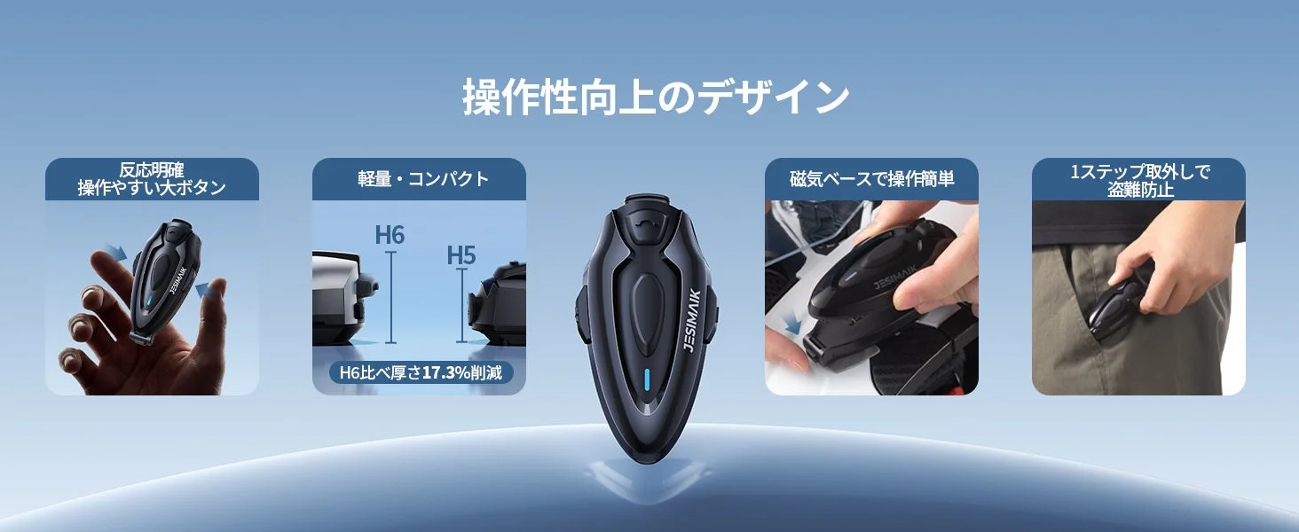 操作性の良い大型ボタンと薄型デザイン