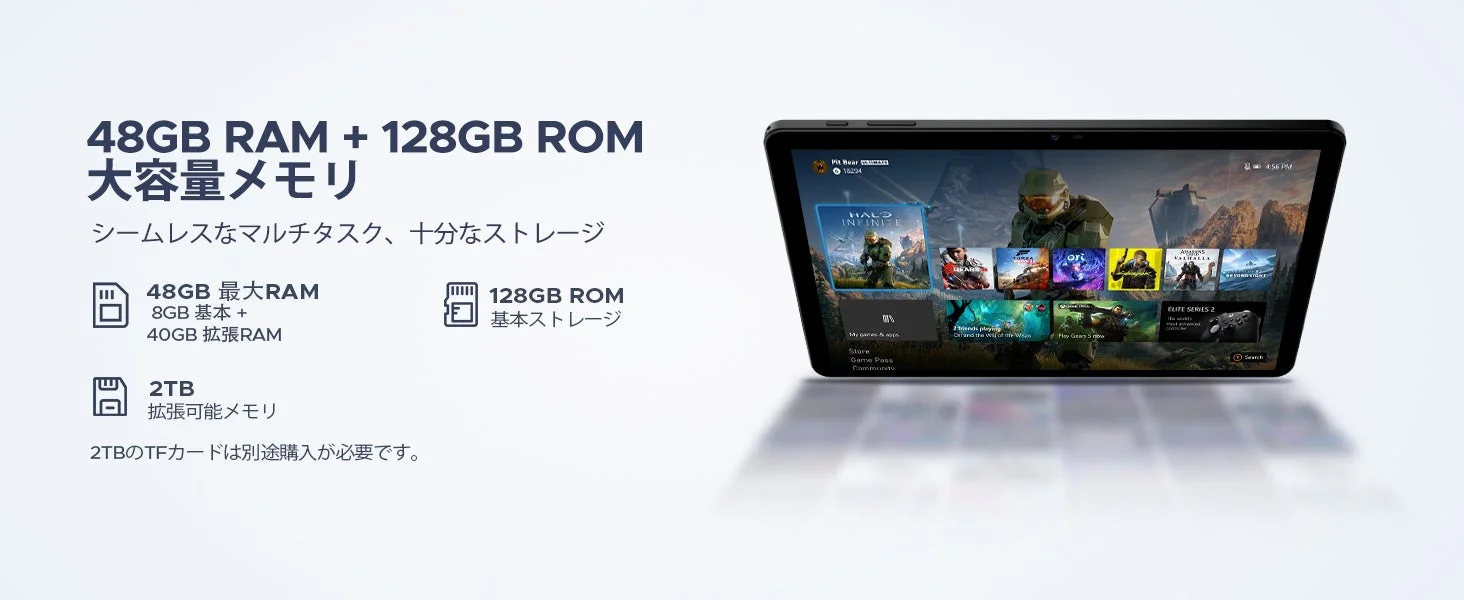 48GB RAM + 128GB ROMのストレージ