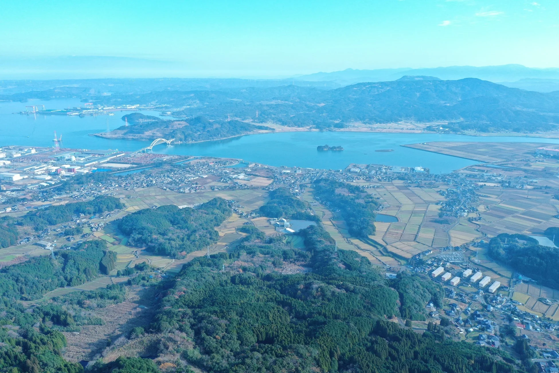 伊万里市の空撮風景