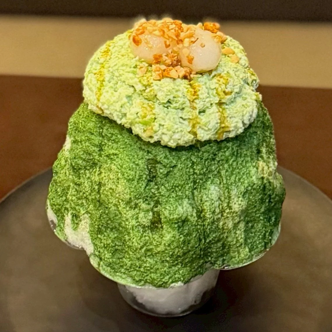 抹茶味のかき氷